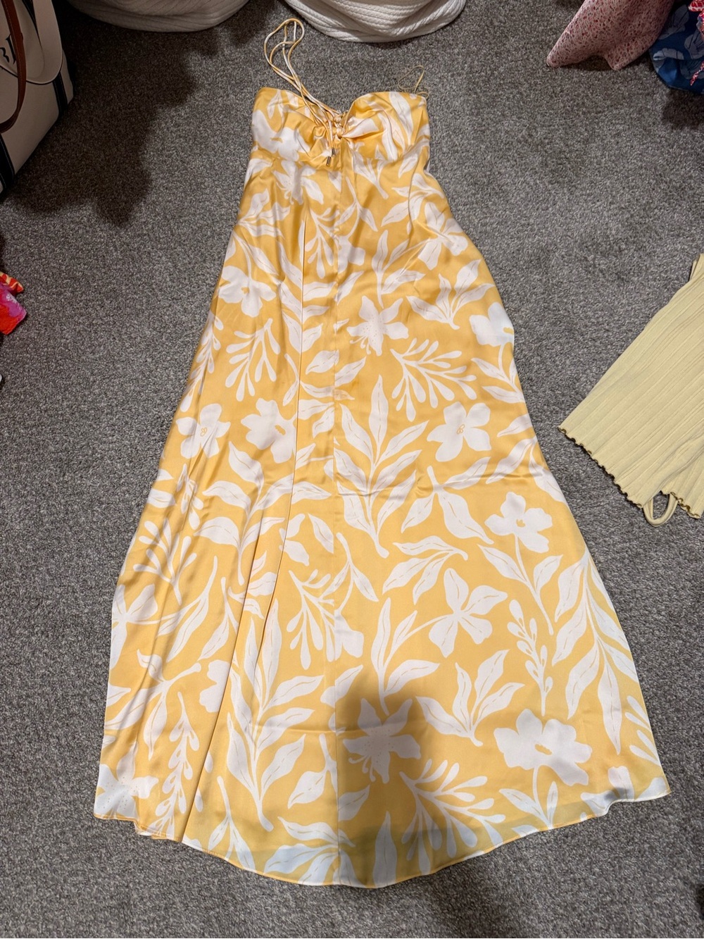 Abercrombie & Fitch Yellow and White Floral Maxi Dress